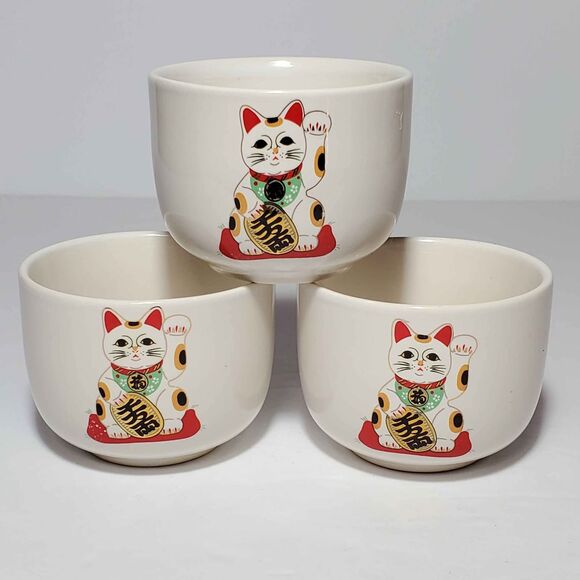 Other - 3 Lucky Cat Teacups